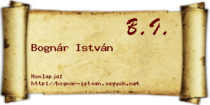 Bognár István névjegykártya