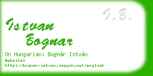 istvan bognar business card